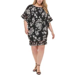 Jessica Howard Womens Plus Floral Blouson Dress Plus Size 16W